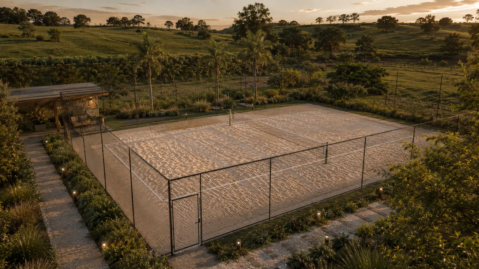 Quadra de beach tennis do Reserva do Catuaí em Ibiraci MG